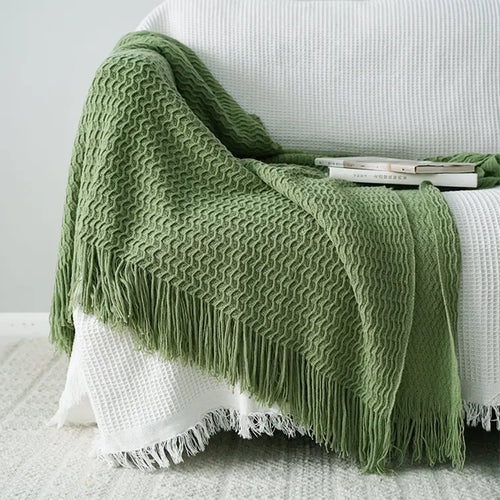 Nordic Knit Sofa Blanket | Cozy Couch Throw