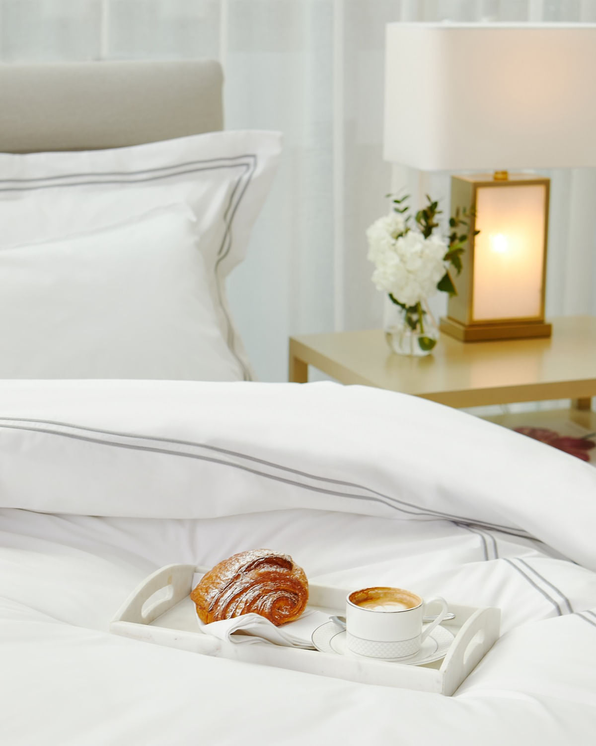 Francis Brennan the Collection Embroidered Double Stripe Bed Sheet
