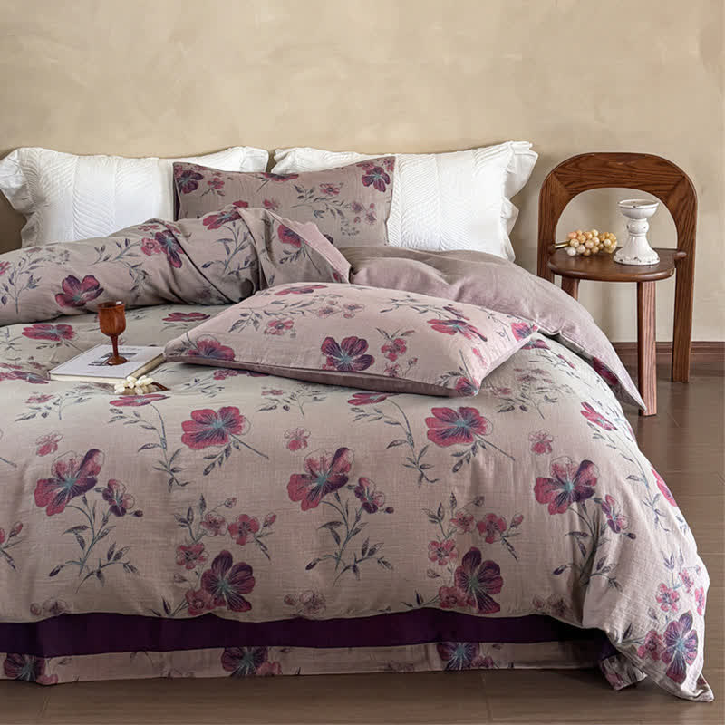 Flower Bedding Set - Cotton Duvet Cover(4 PCS)