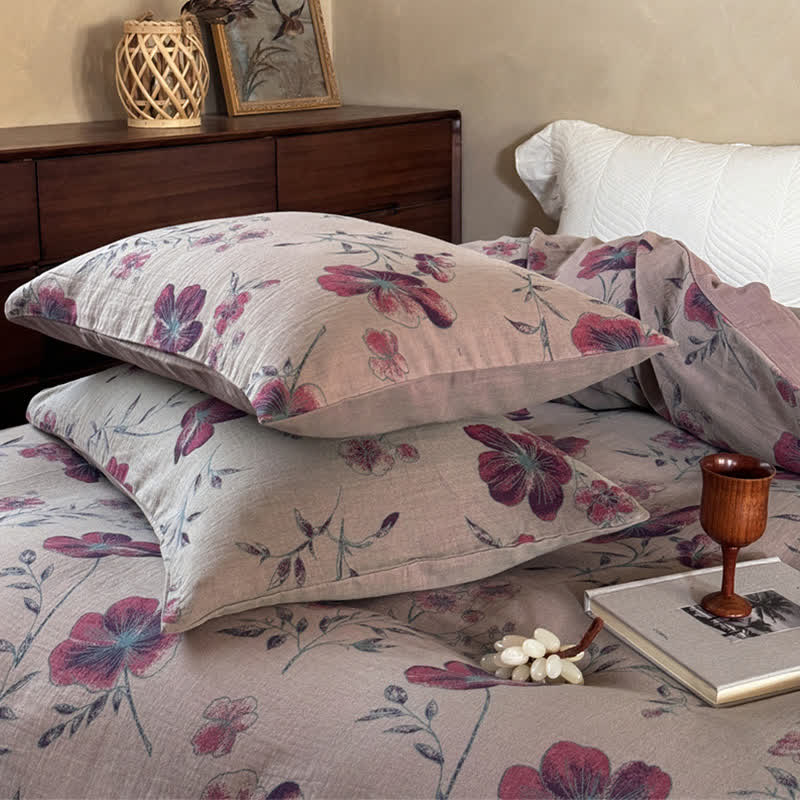 Flower Bedding Set - Cotton Duvet Cover(4 PCS)