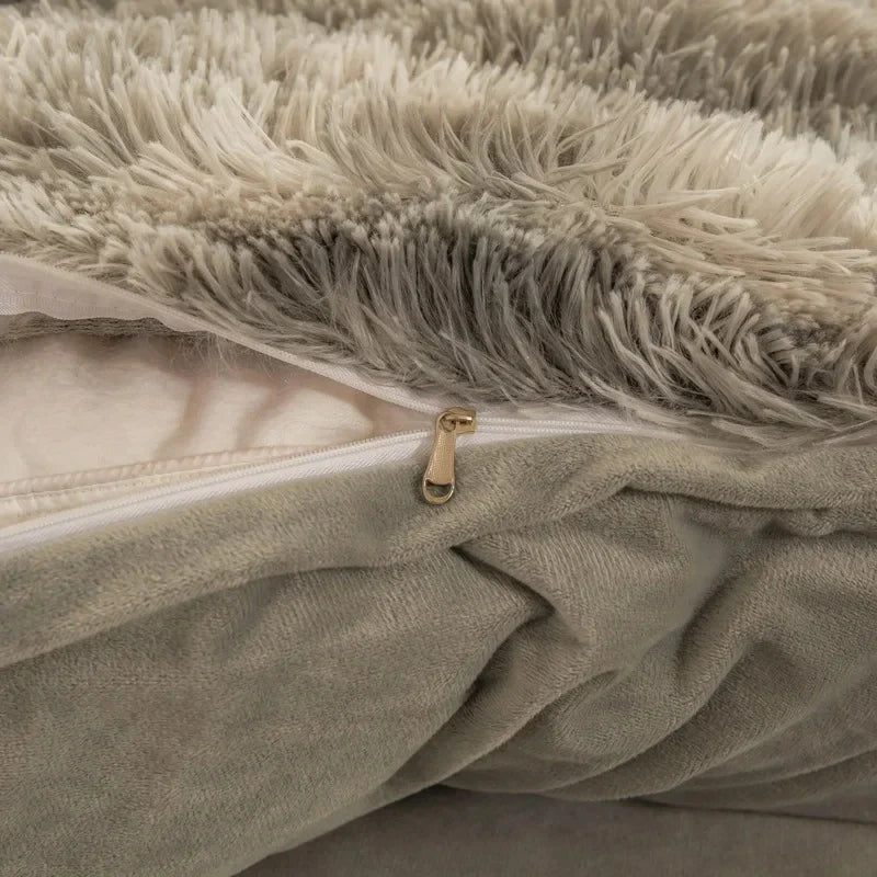 Fluffy Mink Velvet Duvet Cover Set 4pcs