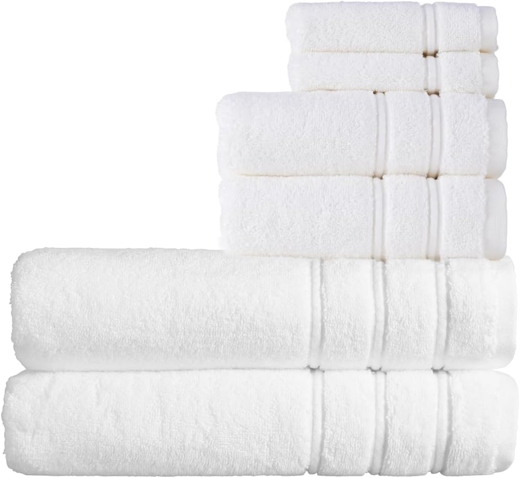 Christy Antalya Large Bath Towels | Set of 6 | 100% Turkish Cotton | 600GSM | Soft Plush Luxury Towel Set | 2 Bath Towels 2 Hand Towels 2 Face Cloths | Quick Dry | Denim Blue