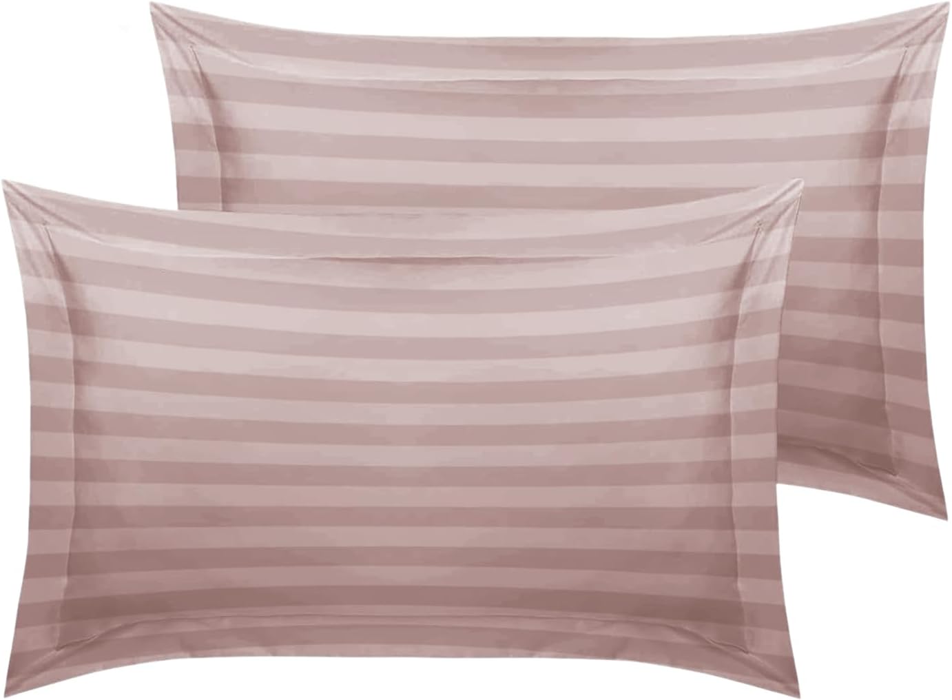 MOONLIGHT20015 Double Duvet Set Reversible Stripes Satin Double Bedding Set with 2 Pillowcases Soft Hypoallergenic Duvet Cover (Grey 200x200 CM)