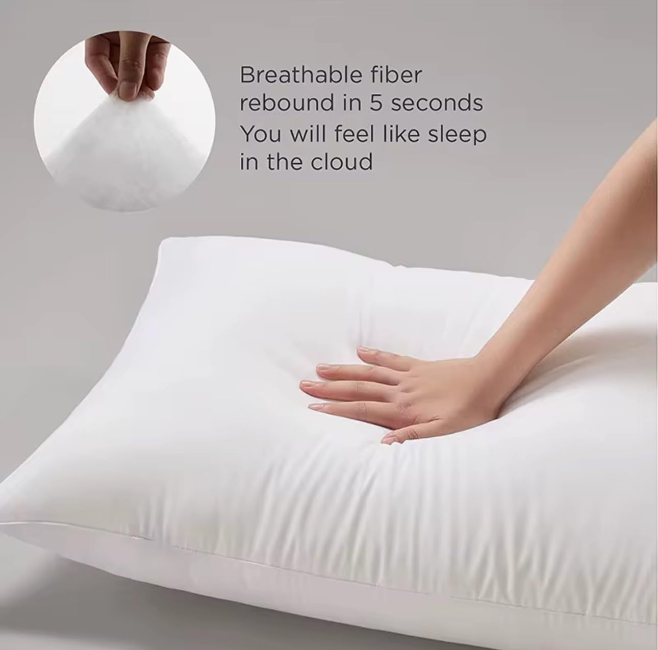GB TEXTILE NIGHTSLEEP Pack of 2 Pillows, Luxury PLAIN Bounce Back Hollow Fibre Filling Pillow