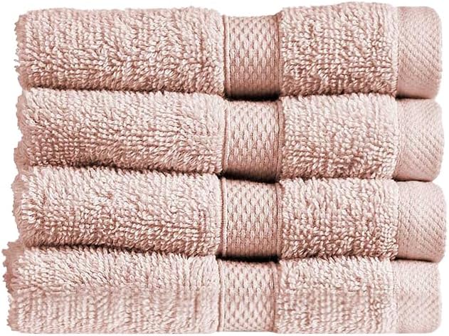 Christy Refresh Bathroom Towel Set | Set of 4 | 2 Bath 2 Hand | Quick Dry | Gentle Pastel Tones | Soft Absorbent Shower Towels | 100% Cotton 550GSM | Driftwood Brown