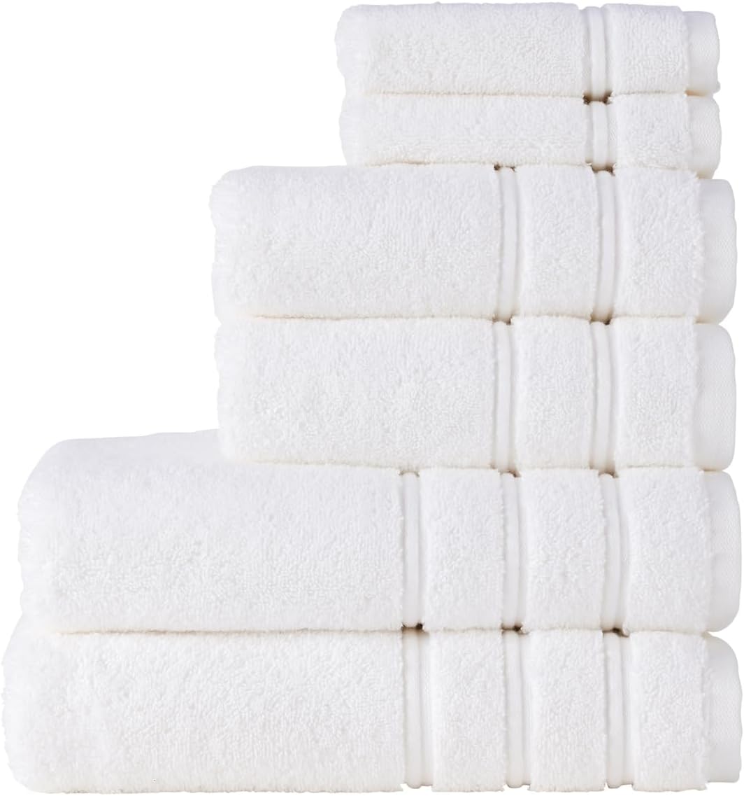 Christy Antalya Large Bath Towels | Set of 6 | 100% Turkish Cotton | 600GSM | Soft Plush Luxury Towel Set | 2 Bath Towels 2 Hand Towels 2 Face Cloths | Quick Dry | Denim Blue
