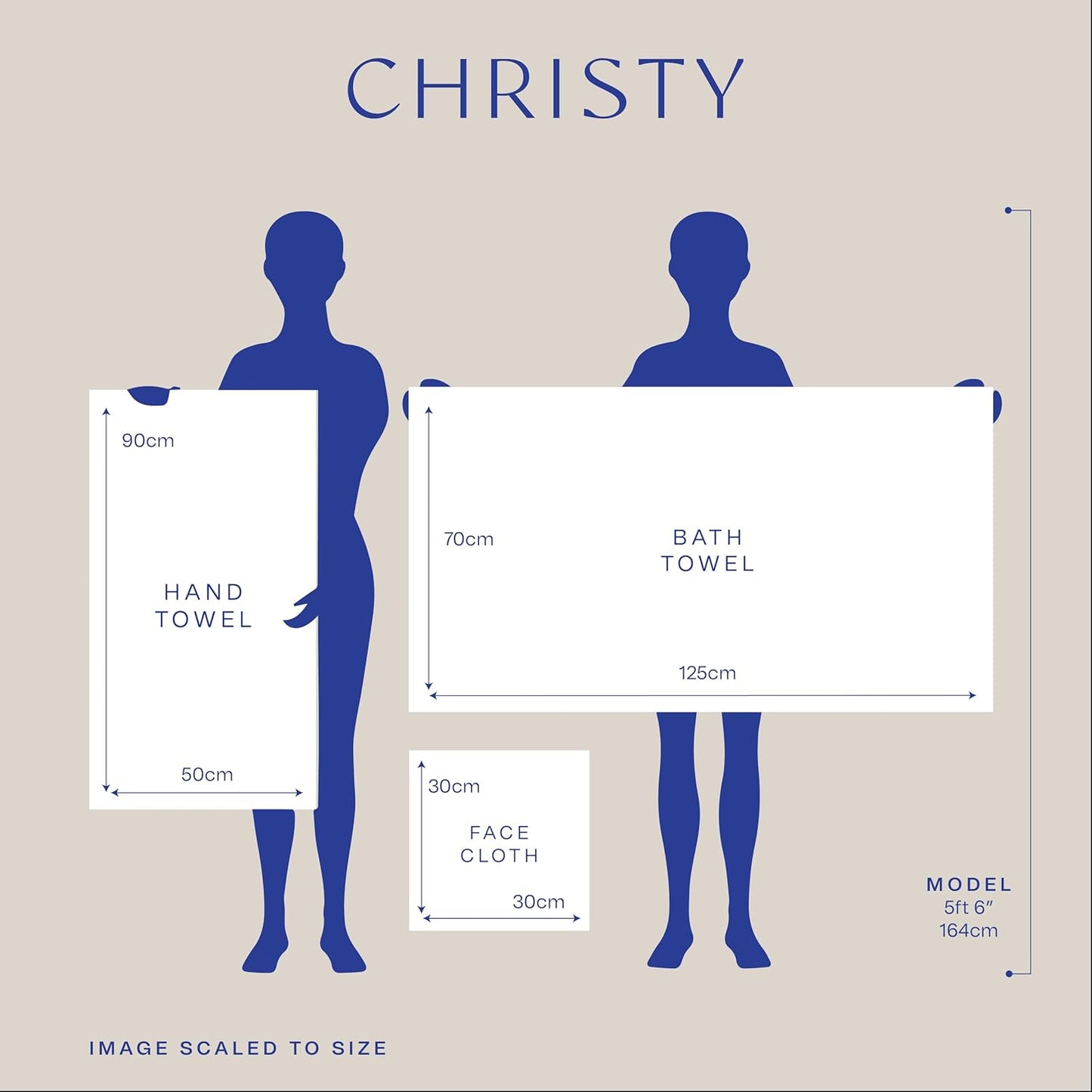 Christy Refresh Bathroom Towel Set | Set of 4 | 2 Bath 2 Hand | Quick Dry | Gentle Pastel Tones | Soft Absorbent Shower Towels | 100% Cotton 550GSM | Driftwood Brown