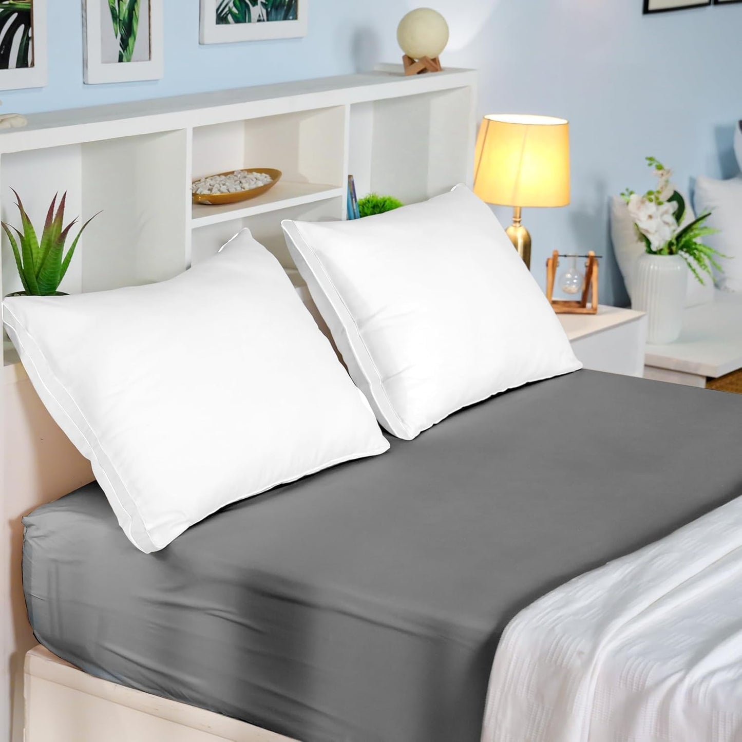 Utopia Bedding Pillows 2 Pack Queen Size, (Navy) Hotel Quality Pillows, Brushed Fabric, Bed Pillow for Back, Stomach or Side Sleepers - 18 x 26 inch / 45 x 66 cm