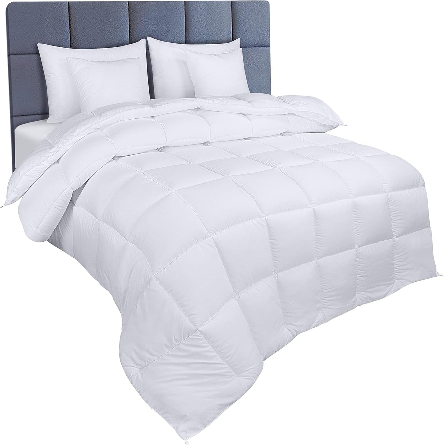 Utopia Bedding Duvet Double,10.5 Tog coverless Duvet with Corner Tabs, Box Stitched Quilt (Double, Grey)