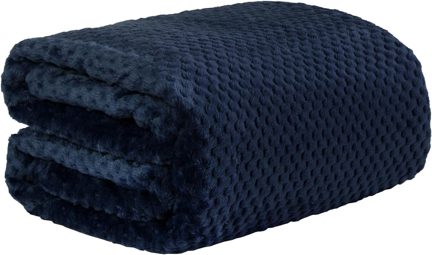Dreamscene Sofa Throw Blanket, Soft Cosy Warm Honeycomb Waffle Fluffy Fleece Blankets for Bed Single Bed Throws Faux Fur Charcoal Grey Throw for Sofa, 125 x 150cm