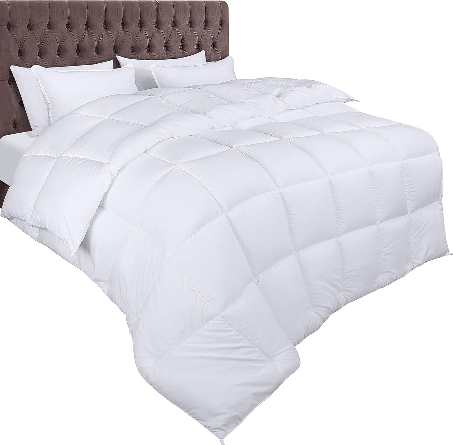 Utopia Bedding Duvet Double,10.5 Tog coverless Duvet with Corner Tabs, Box Stitched Quilt (Double, Grey)