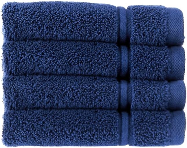Christy Antalya Large Bath Towels | Set of 6 | 100% Turkish Cotton | 600GSM | Soft Plush Luxury Towel Set | 2 Bath Towels 2 Hand Towels 2 Face Cloths | Quick Dry | Denim Blue
