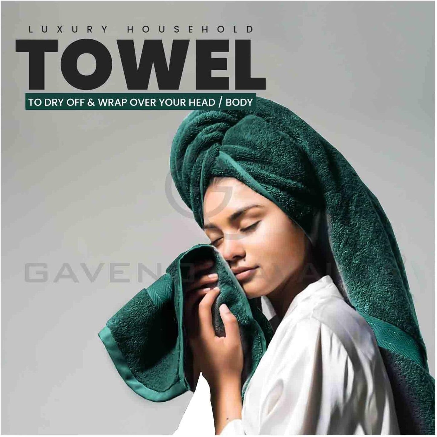 GC GAVENO CAVAILIA 10 Piece Towel Bale Set | Quick Drying Cotton Towel Highly Absorbent 450 GSM Silver Towels Set | Bathroom Towels Bale Set 4x Face 4x Hand 2x Bath Towels