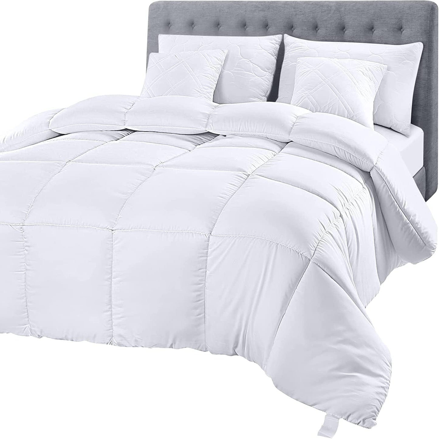 Utopia Bedding Duvet Double,10.5 Tog coverless Duvet with Corner Tabs, Box Stitched Quilt (Double, Grey)