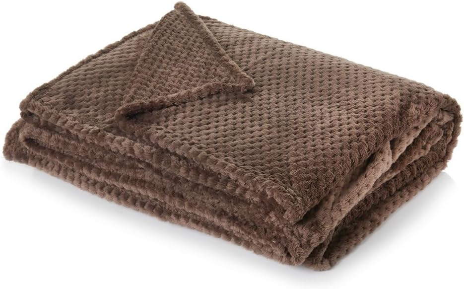 Dreamscene Sofa Throw Blanket, Soft Cosy Warm Honeycomb Waffle Fluffy Fleece Blankets for Bed Single Bed Throws Faux Fur Charcoal Grey Throw for Sofa, 125 x 150cm