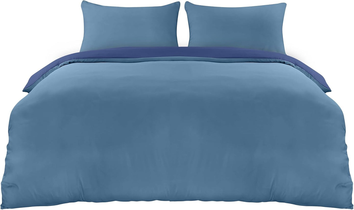 Utopia Bedding Duvet Cover Double - Soft Microfibre Polyester - Bedding Quilt Cover Set, with Pillow cases (Grey)