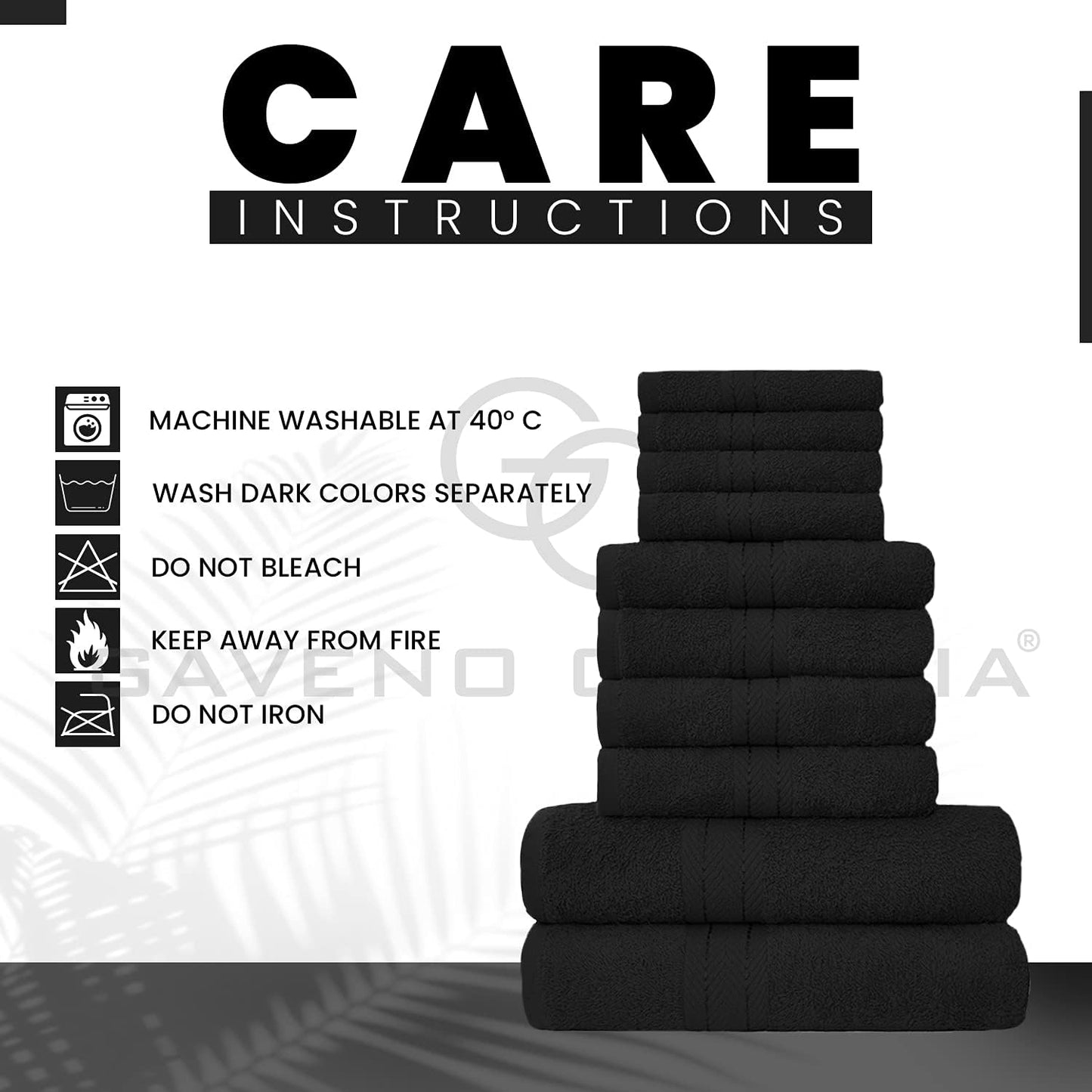 GC GAVENO CAVAILIA 10 Piece Towel Bale Set | Quick Drying Cotton Towel Highly Absorbent 450 GSM Silver Towels Set | Bathroom Towels Bale Set 4x Face 4x Hand 2x Bath Towels