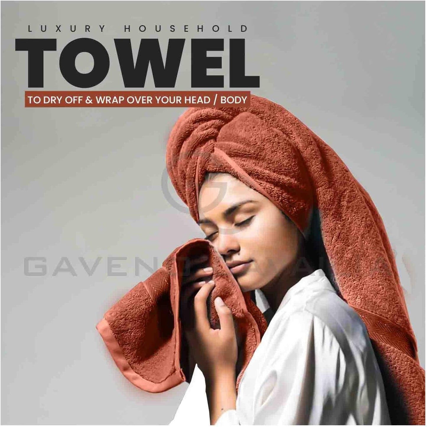 GC GAVENO CAVAILIA 10 Piece Towel Bale Set | Quick Drying Cotton Towel Highly Absorbent 450 GSM Silver Towels Set | Bathroom Towels Bale Set 4x Face 4x Hand 2x Bath Towels