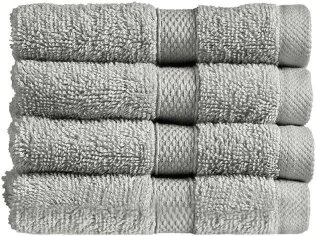 Christy Refresh Bathroom Towel Set | Set of 4 | 2 Bath 2 Hand | Quick Dry | Gentle Pastel Tones | Soft Absorbent Shower Towels | 100% Cotton 550GSM | Driftwood Brown