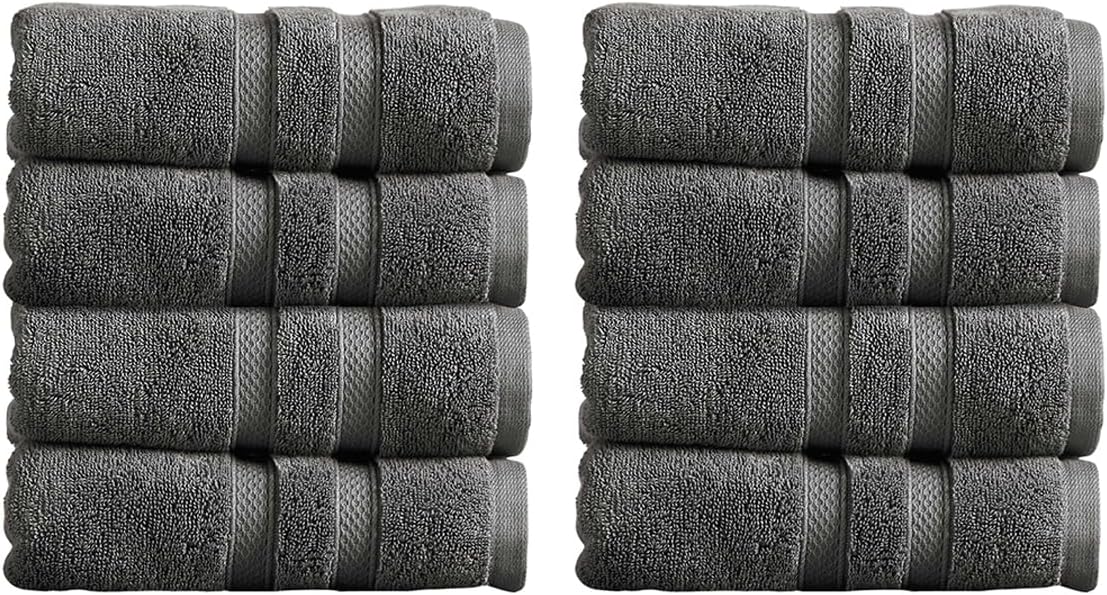 Christy Chroma Bath Towel Set | Set of 6 | 2 Bath 2 Hand 2 Face | Highly Absorbent Heavyweight 675GSM | Bold and Bright | Soft Smooth Shower Towels | 100% Cotton | Sustainably Made | Ash Grey