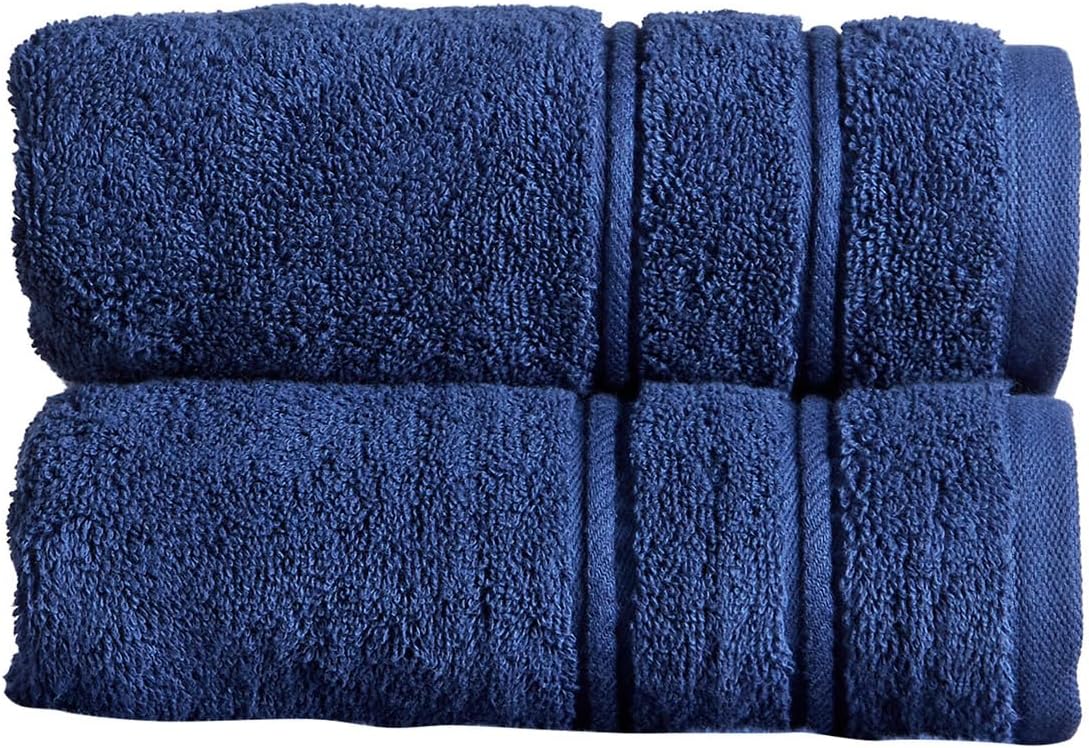 Christy Antalya Large Bath Towels | Set of 6 | 100% Turkish Cotton | 600GSM | Soft Plush Luxury Towel Set | 2 Bath Towels 2 Hand Towels 2 Face Cloths | Quick Dry | Denim Blue