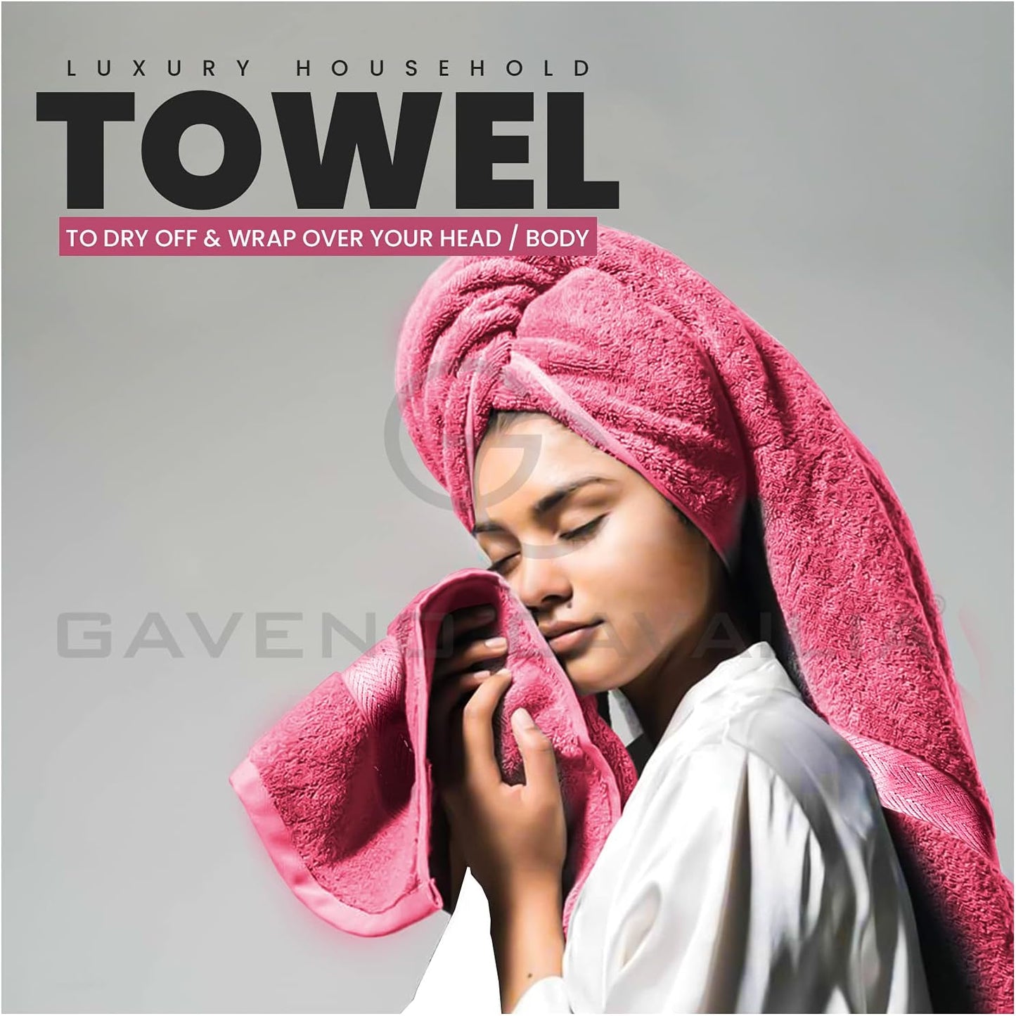 GC GAVENO CAVAILIA 10 Piece Towel Bale Set | Quick Drying Cotton Towel Highly Absorbent 450 GSM Silver Towels Set | Bathroom Towels Bale Set 4x Face 4x Hand 2x Bath Towels