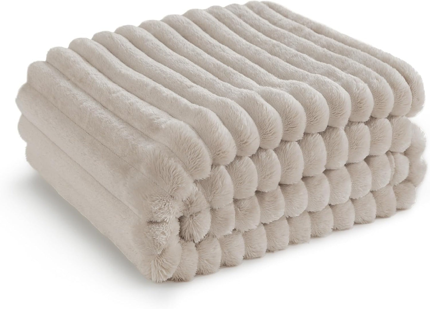 Bedsure Fleece Throw Blanket for Sofa - Fluffy Cosy Warm Blankets for Bed, Soft Cute Single Throw Gifts for Women and Girls, Ashley Blue, 130x170 cm