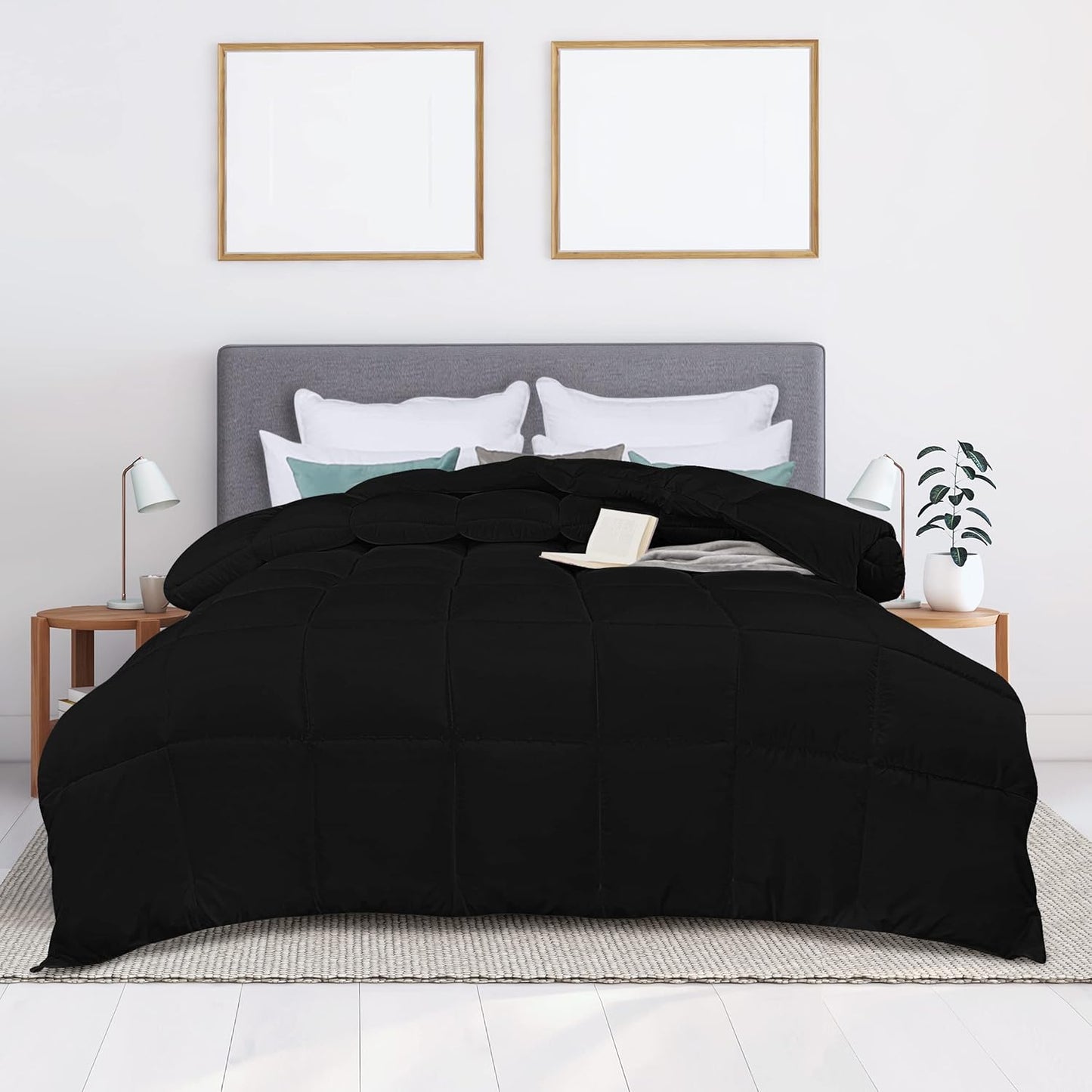 Utopia Bedding Duvet Double,10.5 Tog coverless Duvet with Corner Tabs, Box Stitched Quilt (Double, Grey)