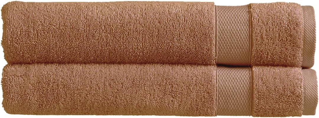 Christy Refresh Bathroom Towel Set | Set of 4 | 2 Bath 2 Hand | Quick Dry | Gentle Pastel Tones | Soft Absorbent Shower Towels | 100% Cotton 550GSM | Driftwood Brown
