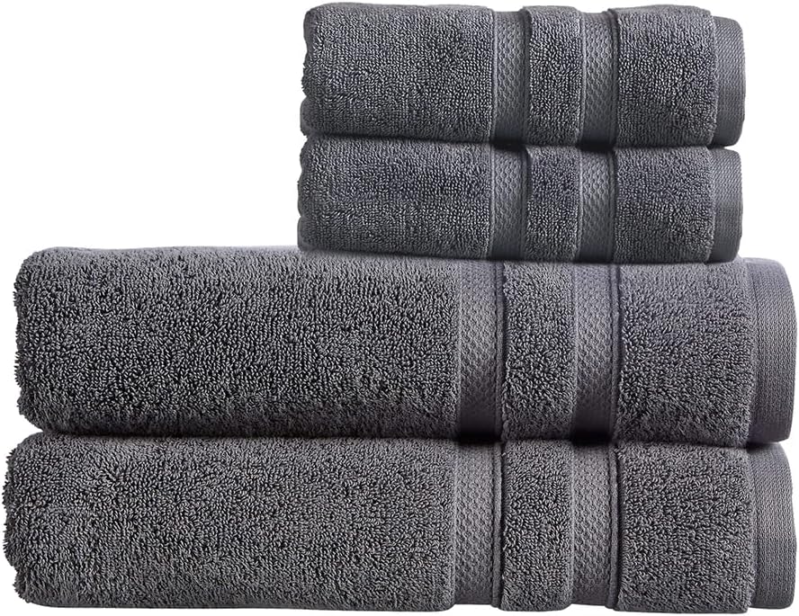Christy Chroma Bath Towel Set | Set of 6 | 2 Bath 2 Hand 2 Face | Highly Absorbent Heavyweight 675GSM | Bold and Bright | Soft Smooth Shower Towels | 100% Cotton | Sustainably Made | Ash Grey