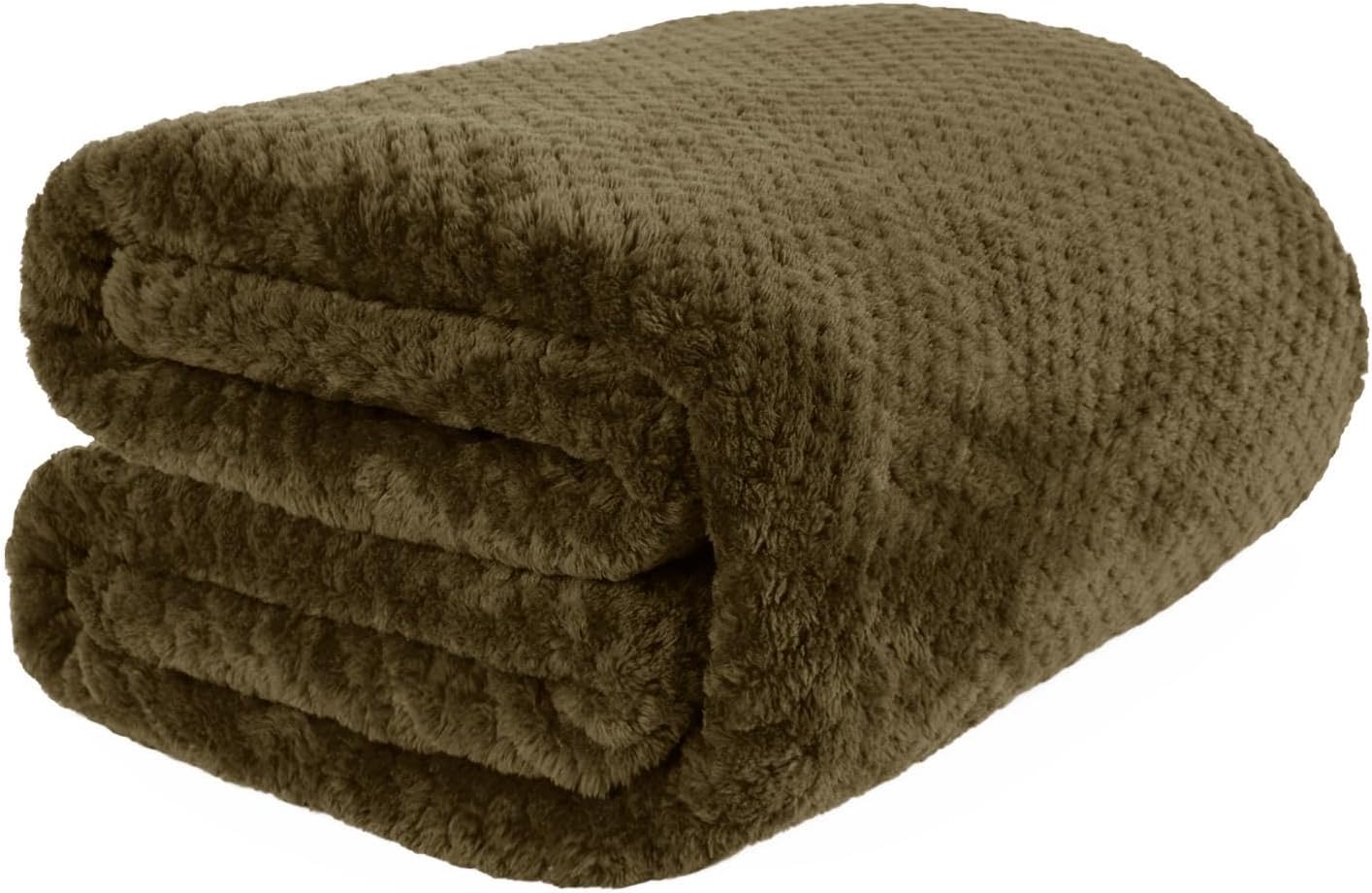 Dreamscene Sofa Throw Blanket, Soft Cosy Warm Honeycomb Waffle Fluffy Fleece Blankets for Bed Single Bed Throws Faux Fur Charcoal Grey Throw for Sofa, 125 x 150cm