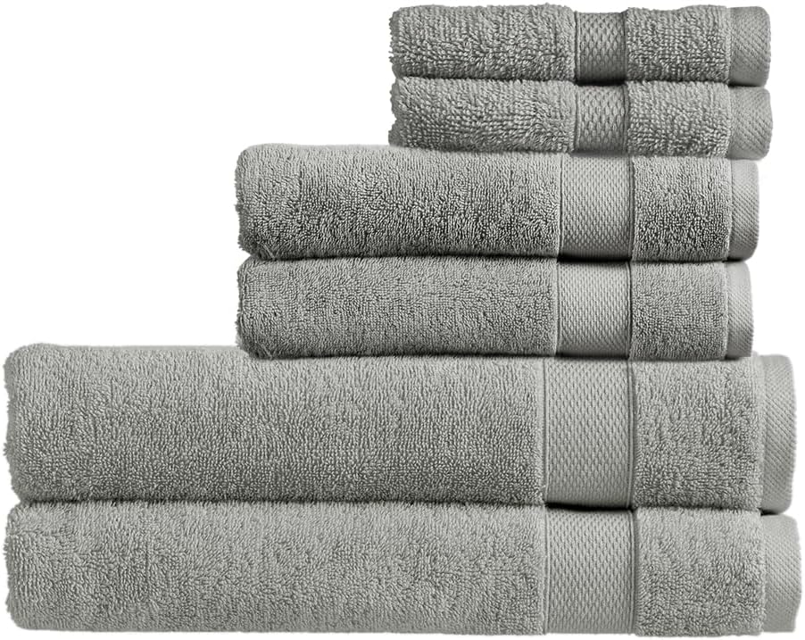 Christy Refresh Bathroom Towel Set | Set of 4 | 2 Bath 2 Hand | Quick Dry | Gentle Pastel Tones | Soft Absorbent Shower Towels | 100% Cotton 550GSM | Driftwood Brown