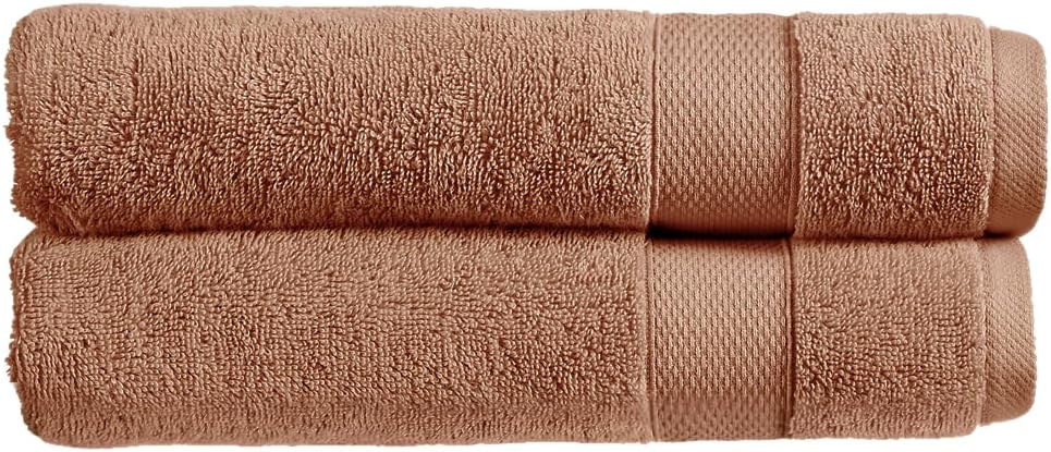 Christy Refresh Bathroom Towel Set | Set of 4 | 2 Bath 2 Hand | Quick Dry | Gentle Pastel Tones | Soft Absorbent Shower Towels | 100% Cotton 550GSM | Driftwood Brown