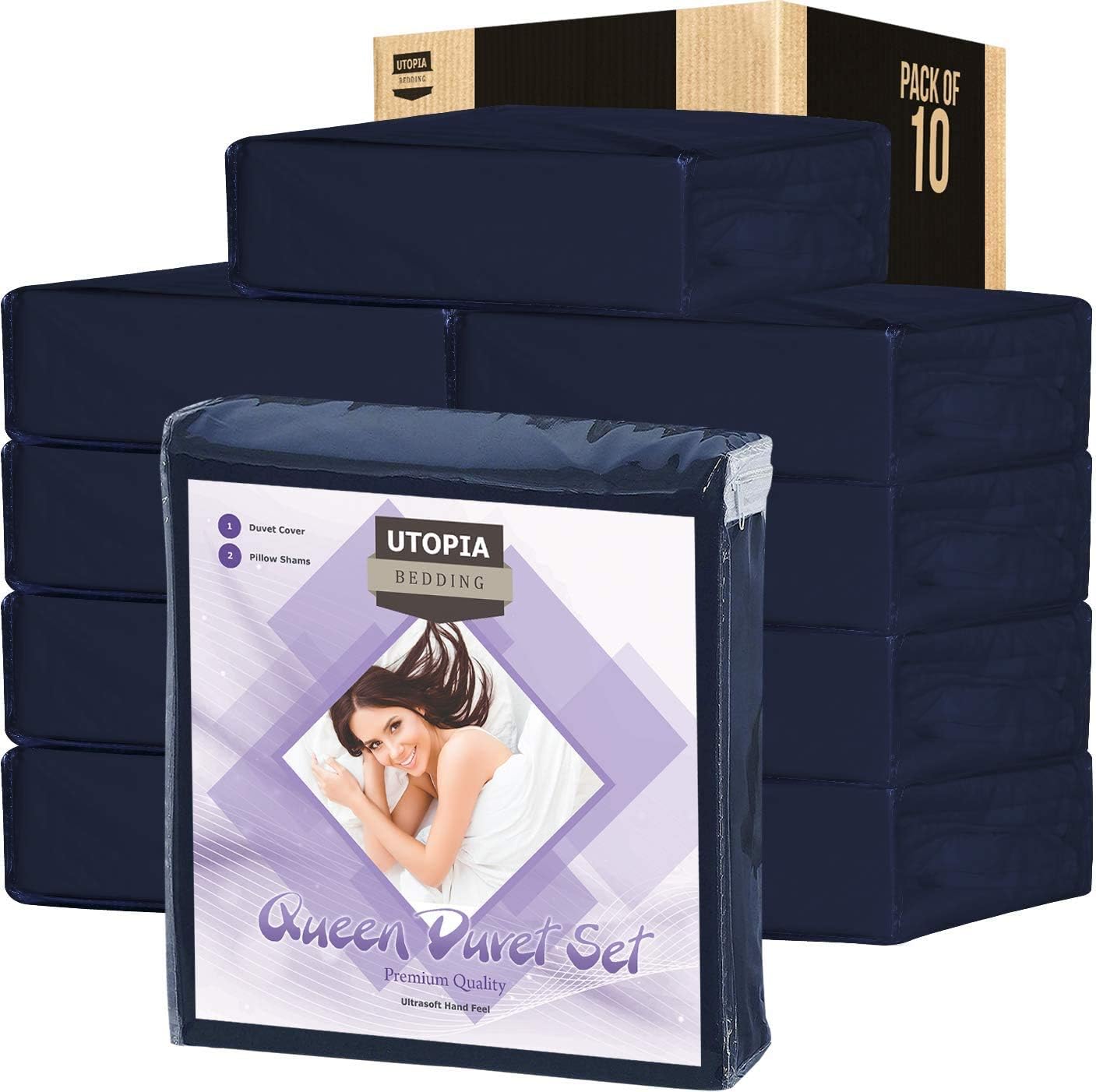 Utopia Bedding Duvet Cover Double - Soft Microfibre Polyester - Bedding Quilt Cover Set, with Pillow cases (Grey)