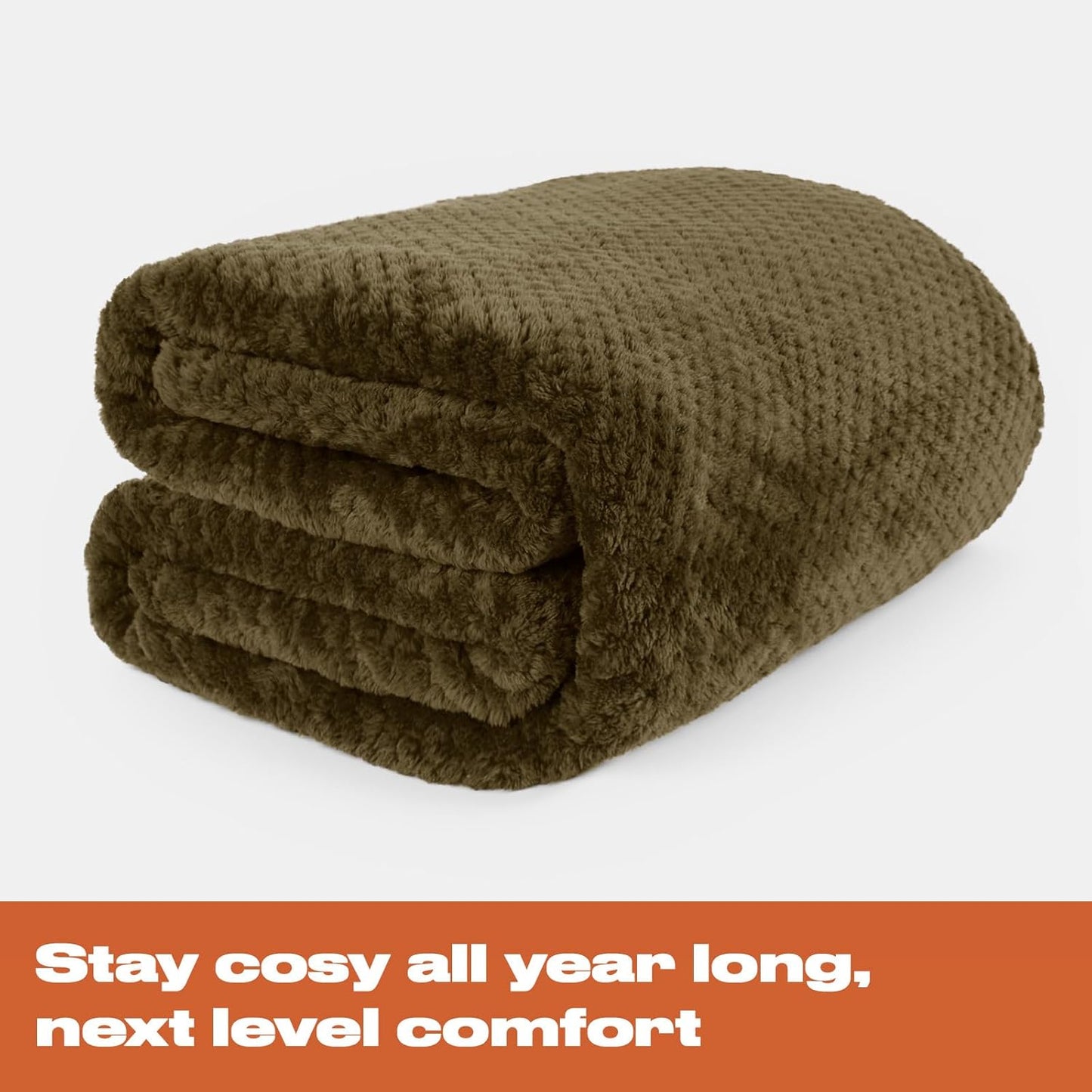 Dreamscene Sofa Throw Blanket, Soft Cosy Warm Honeycomb Waffle Fluffy Fleece Blankets for Bed Single Bed Throws Faux Fur Charcoal Grey Throw for Sofa, 125 x 150cm