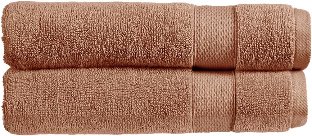 Christy Refresh Bathroom Towel Set | Set of 4 | 2 Bath 2 Hand | Quick Dry | Gentle Pastel Tones | Soft Absorbent Shower Towels | 100% Cotton 550GSM | Driftwood Brown