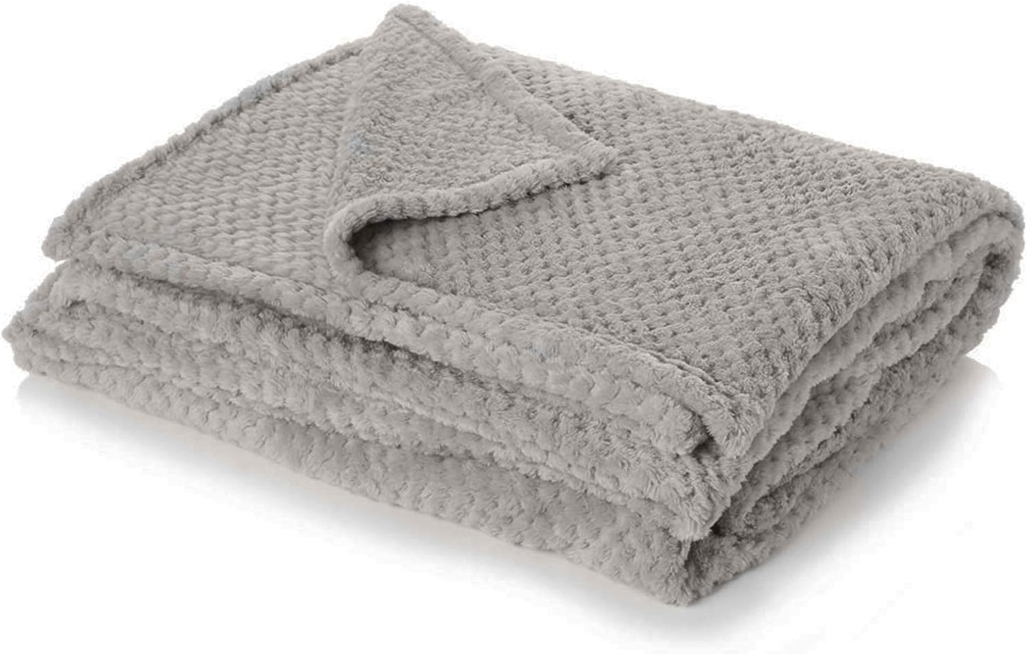 Dreamscene Sofa Throw Blanket, Soft Cosy Warm Honeycomb Waffle Fluffy Fleece Blankets for Bed Single Bed Throws Faux Fur Charcoal Grey Throw for Sofa, 125 x 150cm