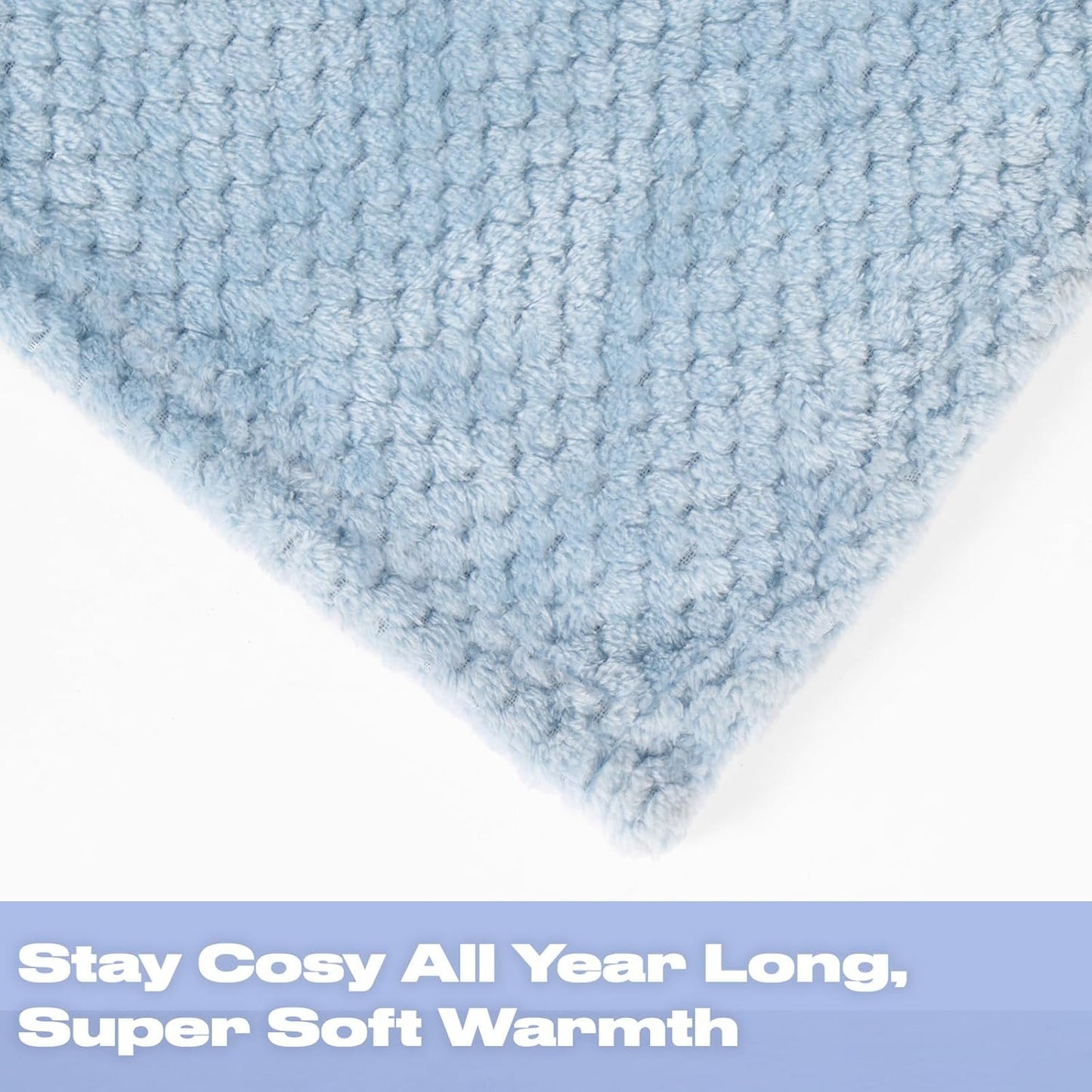 Dreamscene Sofa Throw Blanket, Soft Cosy Warm Honeycomb Waffle Fluffy Fleece Blankets for Bed Single Bed Throws Faux Fur Charcoal Grey Throw for Sofa, 125 x 150cm