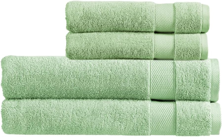 Christy Refresh Bathroom Towel Set | Set of 4 | 2 Bath 2 Hand | Quick Dry | Gentle Pastel Tones | Soft Absorbent Shower Towels | 100% Cotton 550GSM | Driftwood Brown