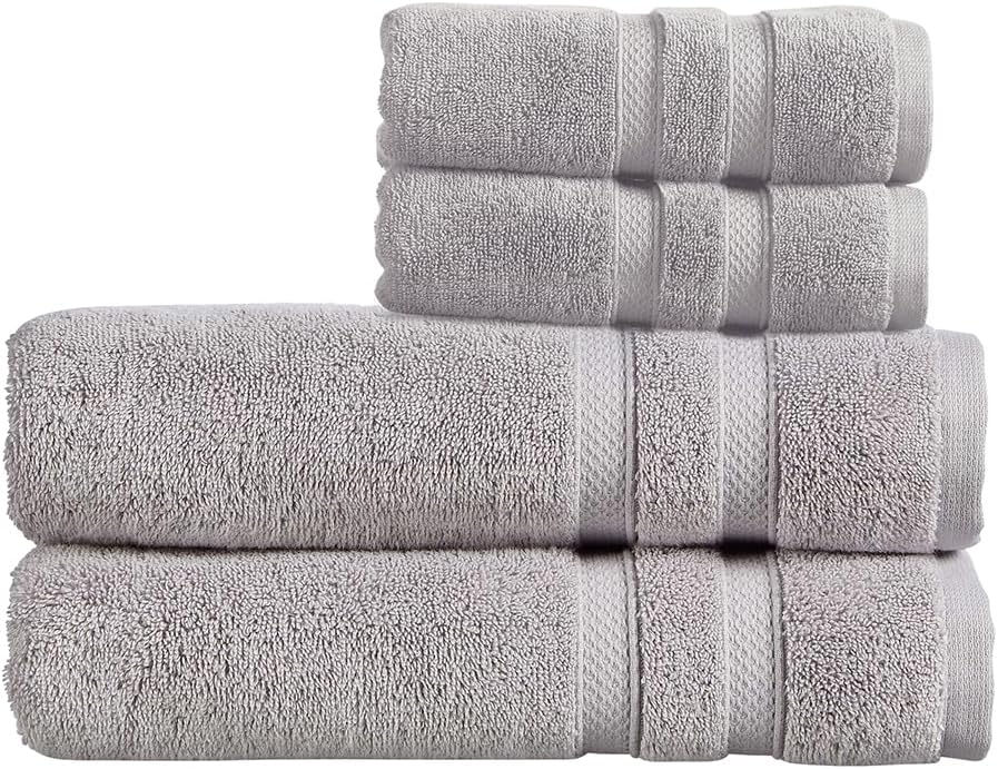 Christy Chroma Bath Towel Set | Set of 6 | 2 Bath 2 Hand 2 Face | Highly Absorbent Heavyweight 675GSM | Bold and Bright | Soft Smooth Shower Towels | 100% Cotton | Sustainably Made | Ash Grey