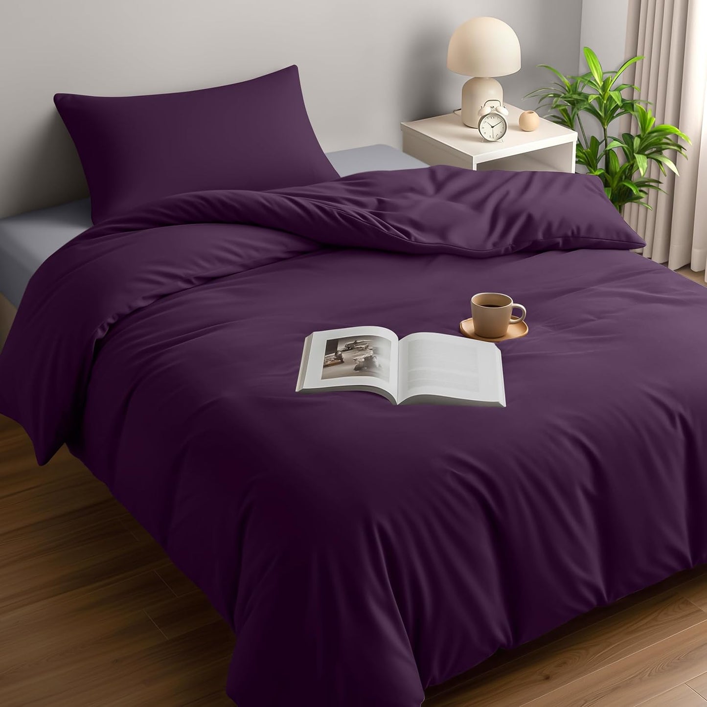 Utopia Bedding Duvet Cover Double - Soft Microfibre Polyester - Bedding Quilt Cover Set, with Pillow cases (Grey)