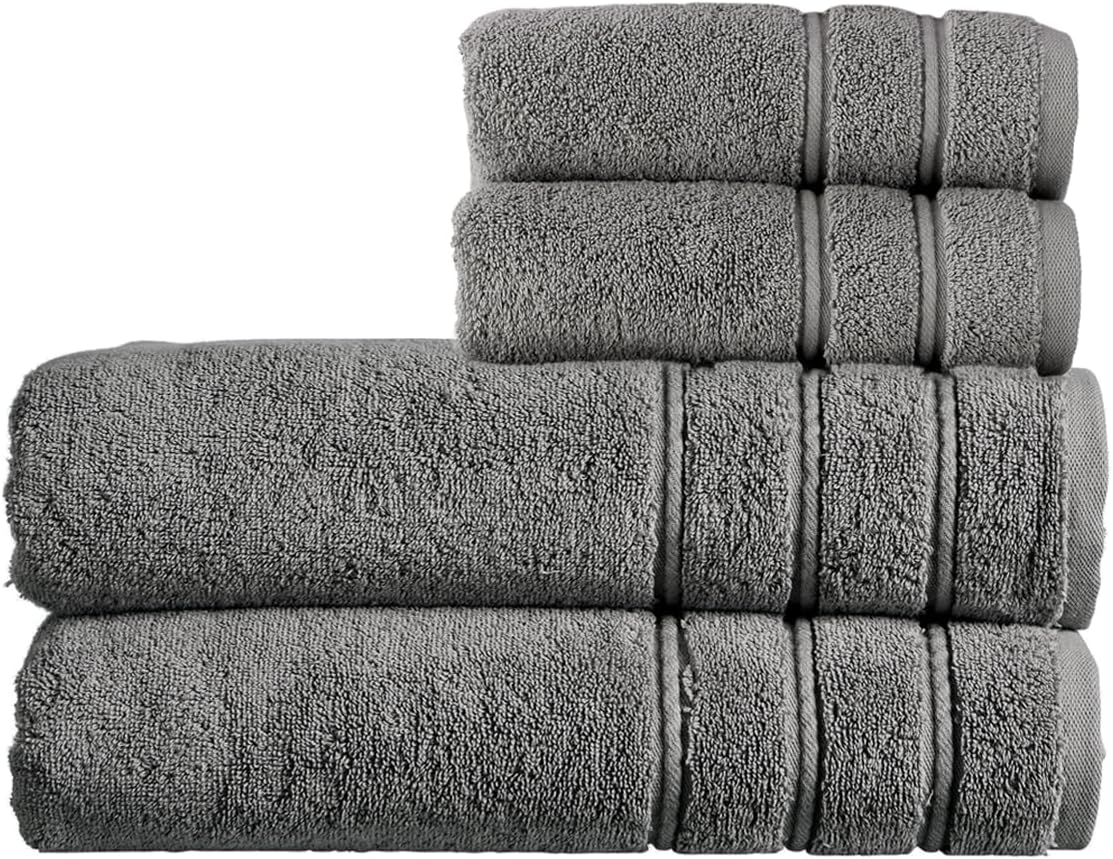 Christy Antalya Large Bath Towels | Set of 6 | 100% Turkish Cotton | 600GSM | Soft Plush Luxury Towel Set | 2 Bath Towels 2 Hand Towels 2 Face Cloths | Quick Dry | Denim Blue