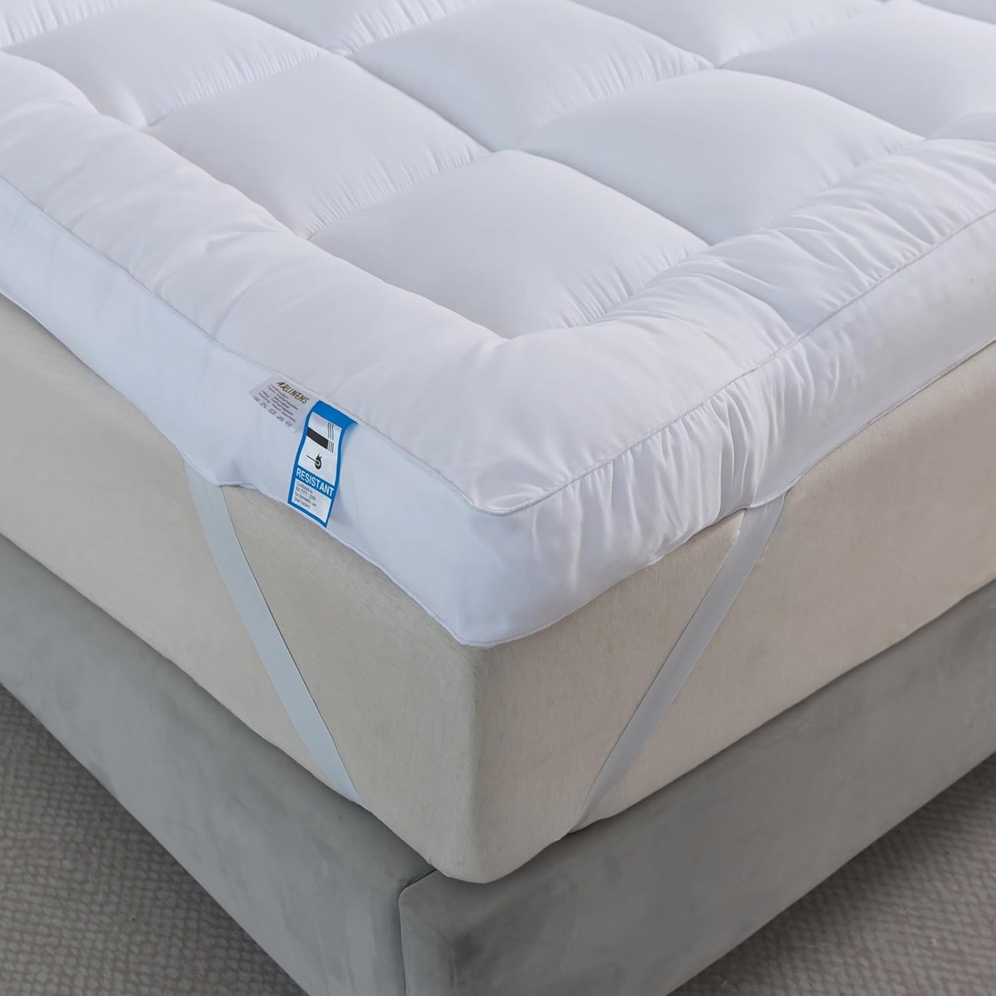 Hotel Quality Box Stitched Microfibre Mattress Topper 5cm Super soft Heavy Fill Orthopaedic Anti Allergy Quilted Mattress Topper (Double,137Cm X190cm)