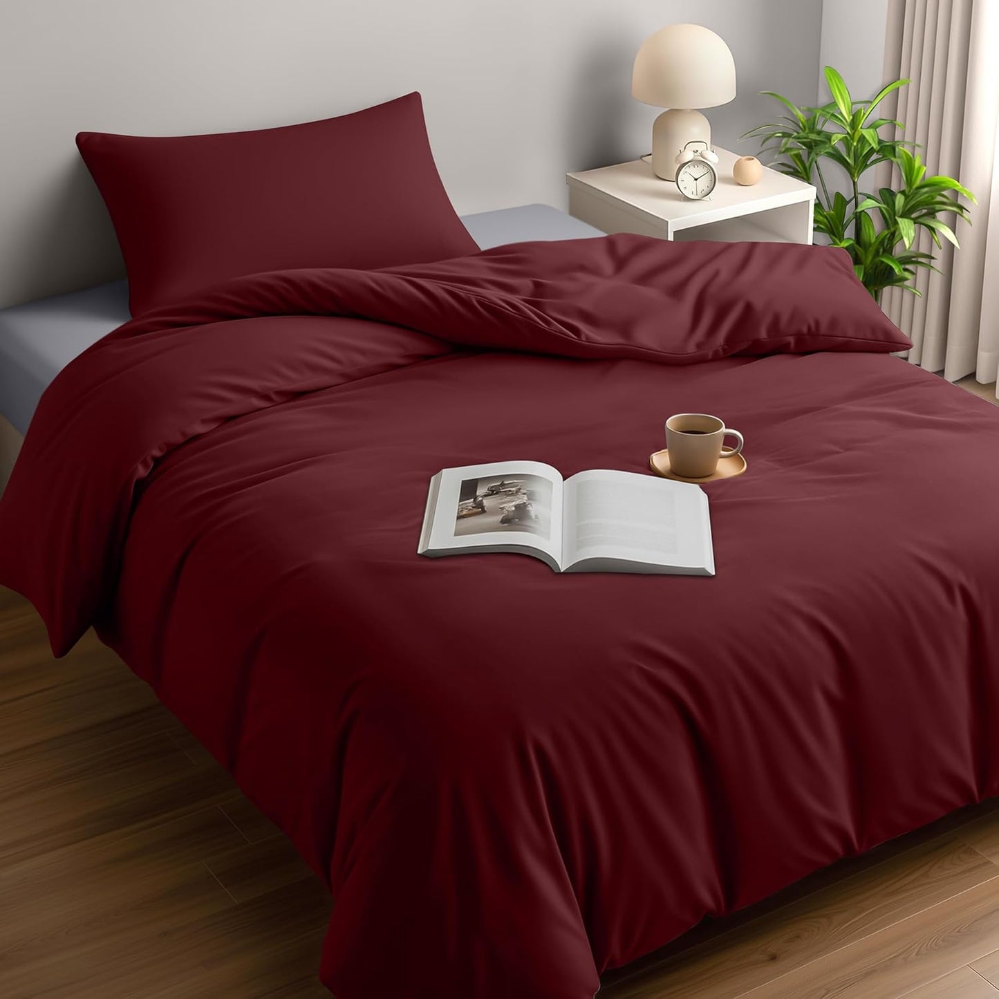 Utopia Bedding Duvet Cover Double - Soft Microfibre Polyester - Bedding Quilt Cover Set, with Pillow cases (Grey)