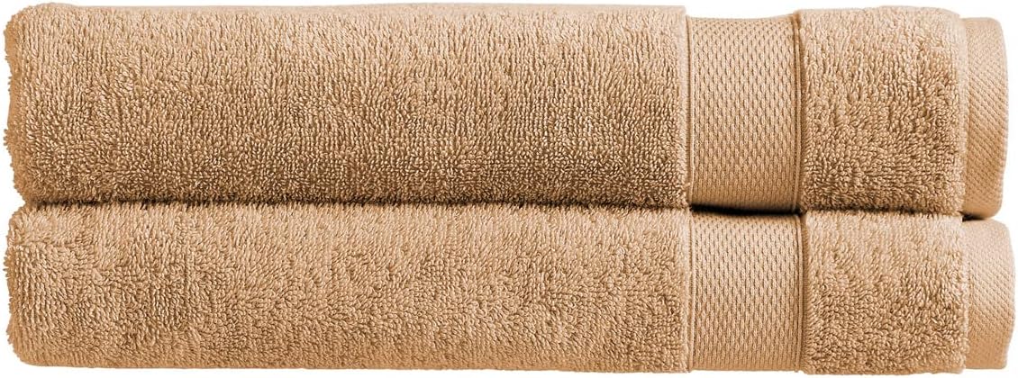 Christy Refresh Bathroom Towel Set | Set of 4 | 2 Bath 2 Hand | Quick Dry | Gentle Pastel Tones | Soft Absorbent Shower Towels | 100% Cotton 550GSM | Driftwood Brown
