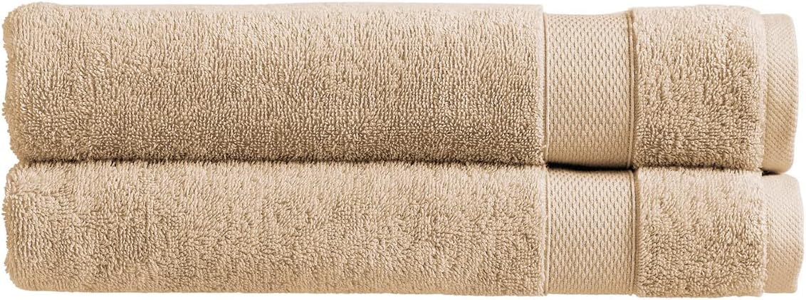 Christy Refresh Bathroom Towel Set | Set of 4 | 2 Bath 2 Hand | Quick Dry | Gentle Pastel Tones | Soft Absorbent Shower Towels | 100% Cotton 550GSM | Driftwood Brown