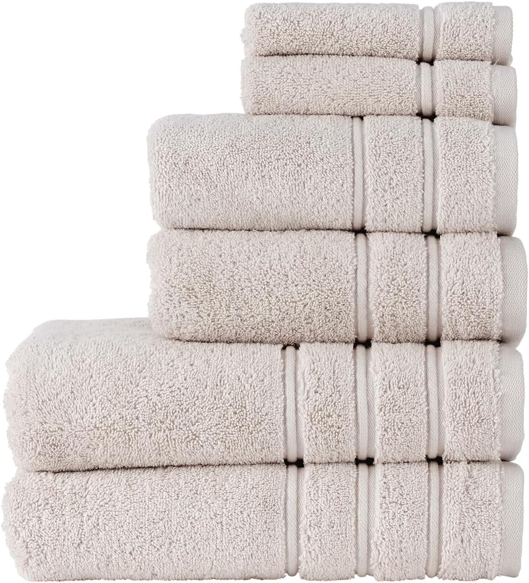 Christy Antalya Large Bath Towels | Set of 6 | 100% Turkish Cotton | 600GSM | Soft Plush Luxury Towel Set | 2 Bath Towels 2 Hand Towels 2 Face Cloths | Quick Dry | Denim Blue
