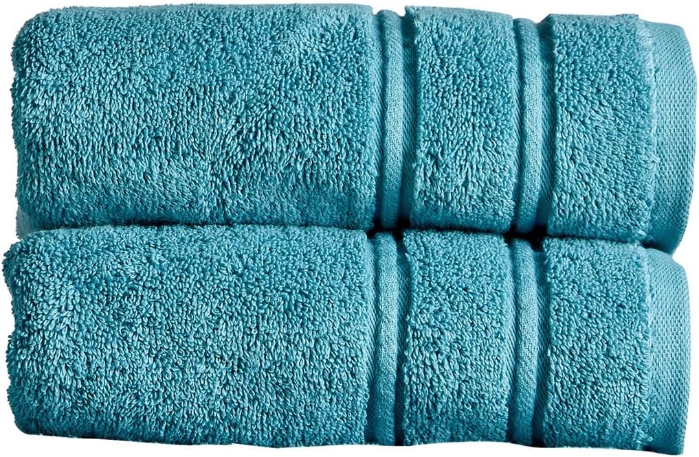 Christy Antalya Large Bath Towels | Set of 6 | 100% Turkish Cotton | 600GSM | Soft Plush Luxury Towel Set | 2 Bath Towels 2 Hand Towels 2 Face Cloths | Quick Dry | Denim Blue