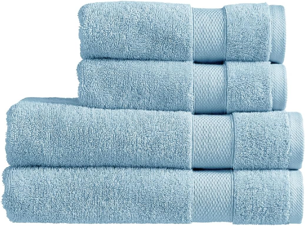 Christy Refresh Bathroom Towel Set | Set of 4 | 2 Bath 2 Hand | Quick Dry | Gentle Pastel Tones | Soft Absorbent Shower Towels | 100% Cotton 550GSM | Driftwood Brown