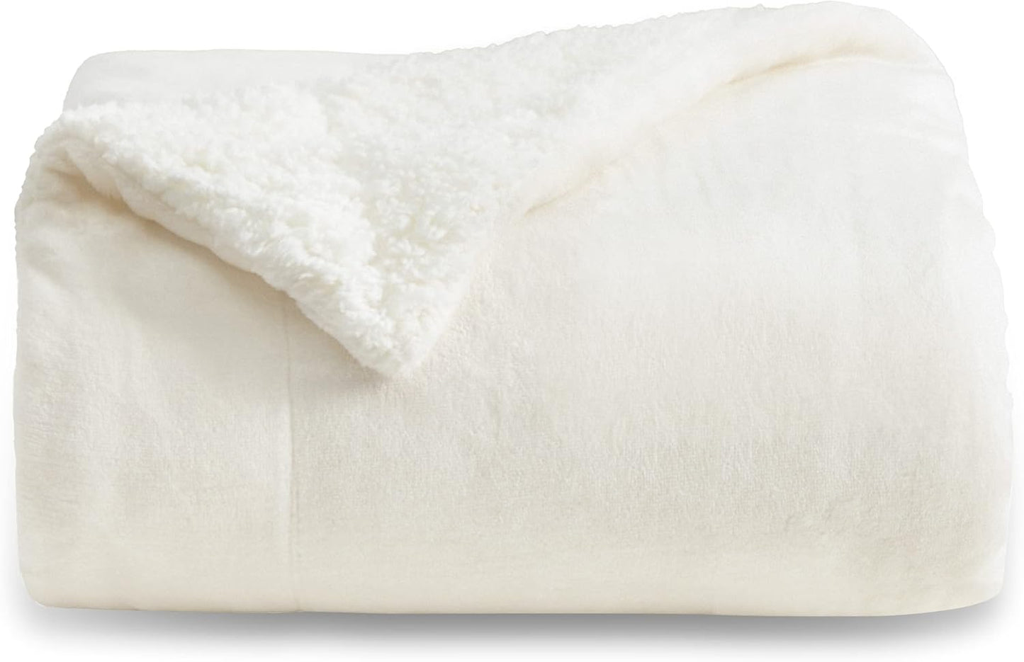 Bedsure Sherpa Fleece Throw Blanket - Fluffy Microfiber Solid Blankets for Bed and Couch Double/Twin Size, Silver Grey, 150x200cm